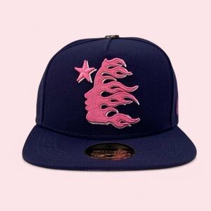 Men Navy and Pink Cap size 7 1/2